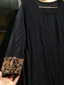 Straight Line Fully Black Dress