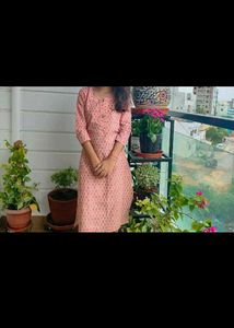 Elegant Pink Printed Kurta