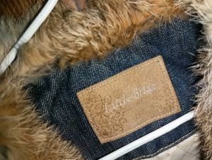 Fur Trim Denim Vest
