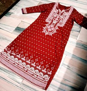 Printed Jaipuri Kurta With Pant For Girls And Wome