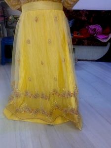 Yellow Embryo Dery Lehenga With Blouse And Duppta