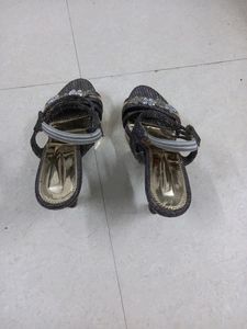Party Wear Grey Pencil Heels...used Once Only