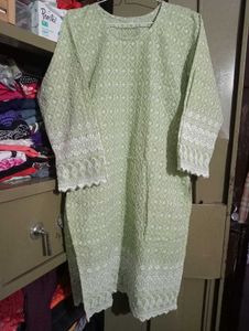 EMBROIDERY 🪡 PISTA 💚 GREEN KURTA