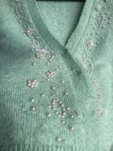 Mint Green Embellished Cardigan