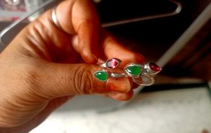 Gemstone Silver toe Rings