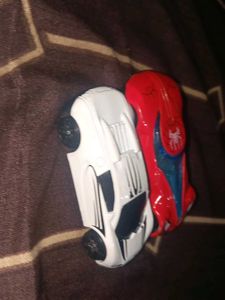 Spiderman Car(Metal) and White Racer Car(Metal)