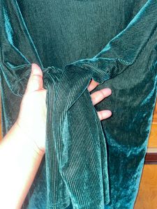 Emerald Green Velvet Long Sleeve Top