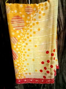chiffon yellow saree