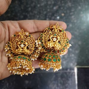 Bridal  Mehendi Jhumka Pearl_Green