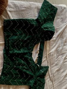 Green Sequin Lehenga