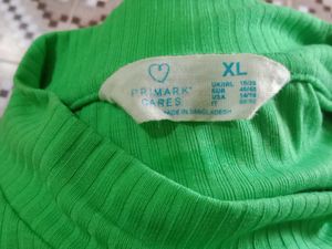 Bright Green Ribbed Mock Neck Crop Top