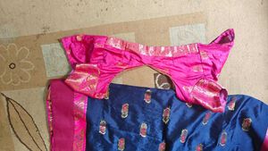 Elegant Blue &amp; Pink Saree