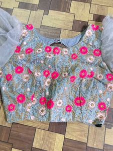 Grey Frill Lehenga Choli