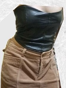Black Faux Leather Tube Top