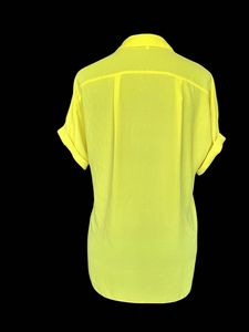 Yello Chiffon Button Down Top