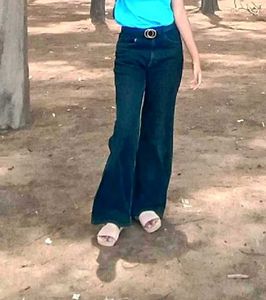 Dark Wash Denim Flared Jeans