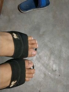Rose Black Heel Sandals Size 35