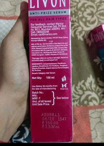 Livon Anti-Frizz Hair Serum