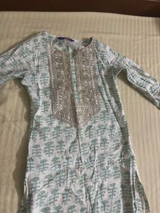 Floral Print Kurti with Embellishments