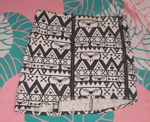 Abstract Print Mini Skirt
