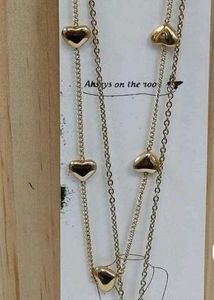 Gold Tone Pearl Layered Necklace Anti Tarnish