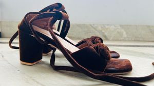 Brown Tie-Up Heels