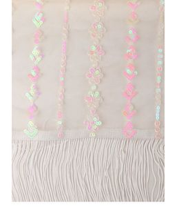 White Net Sequins Saree With Unstitched Blouse