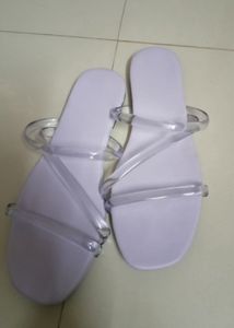 Transparent Straps Lavender Flats