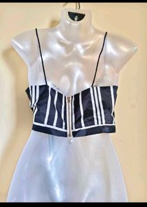 Striped Tie Crop Top Extra Small Size