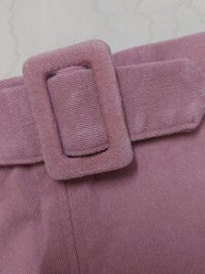 Pink Belted Mini Skirt