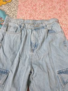 Light Wash Cargo Jeans