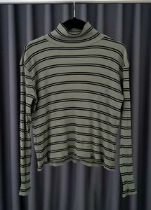 Striped Turtleneck Top