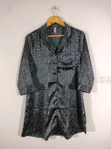 Black Printed Night Wear (Women's)