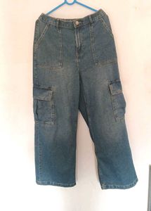 High-Waisted Cargo | AUSTIN WIDELEG JEANS