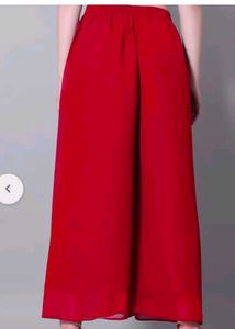 Ankle length flared palazzos with elasticated wais