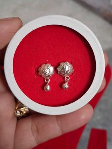 Silver Flower Drop Earrings 92.5 Hallmark