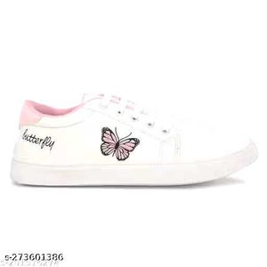 butterfly stylish white  sneakers for women