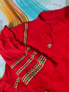 Red Embroidery Top.