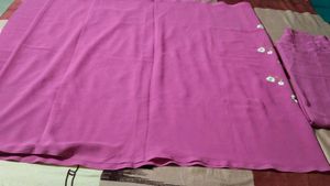 Pink Daily Wear Sari With Blouse Piece