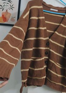 Brown Striped Cardigan 🤎..