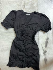 Little Black Dress with Ruched Details