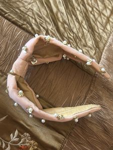 BLUSH PINK STUDDED BOW HAIRBAND