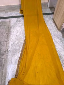 Vintage Mustard Heavy Work Saree