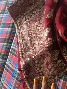 Maroon Kurta  Banarasi Suit