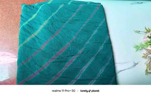 Green Chiffon Laheriya Saree