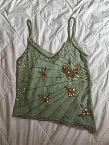 y2k butterfly sequins Top