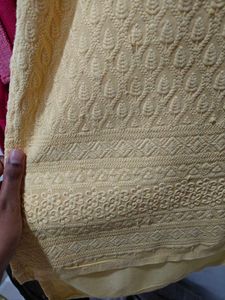 Yellow Chikankari Kurti