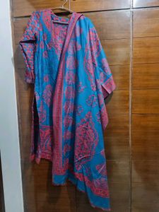 Elegant Blue &amp; Red Kurta Set Of 3