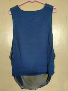 Elegant Blue Sleeveless Top
