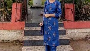 Blue Printed Kurta Set